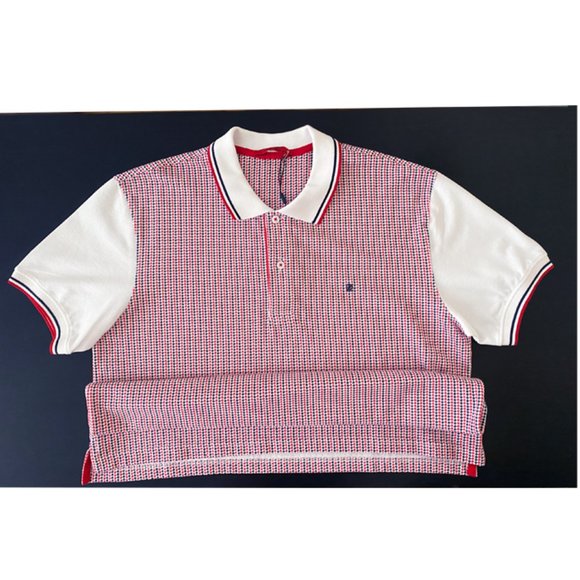 CH Men's Polo Shirt Shirt Sleeves Red-White Size L - Picture 2 of 3